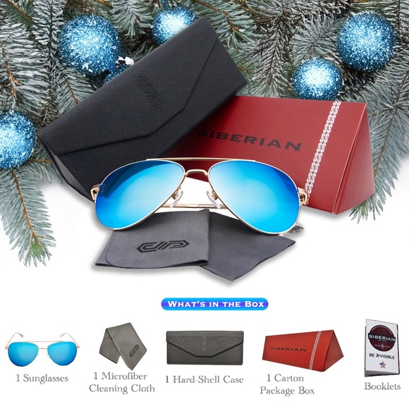 SIBERIAN Genuine Glass lenses BLUE Flash Premium Aviator Sunglasses Pilot 60mm - Picture 15 of 15